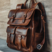 Premium Brown Leather Backpack for Travel, School & Daily Use