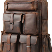 Vintage Brown Leather Backpack for Travel, School & Daily Use