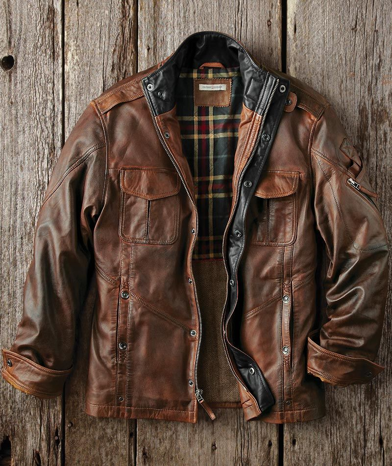 Vintage Brown Leather Jacket for Men – Durable & Stylish