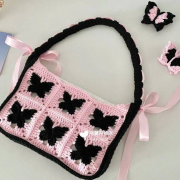 Handmade Crochet Butterfly Ladies Bag – Cute, Colorful & Strong