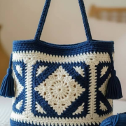 Handmade Crochet Geometric Ladies Tote Bag – Strong, Stylish & Spacious