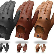 Premium Driving Leather Gloves with Soft Fit and Air Vents